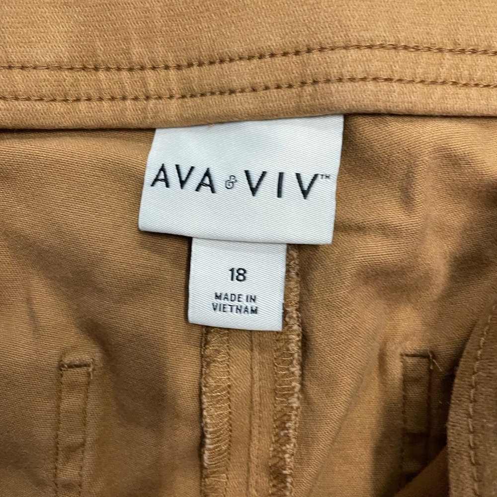 Ava & Viv Women’s Wide Leg Crop Pants Camel/Tan Size 18 - Picture 2 of 6